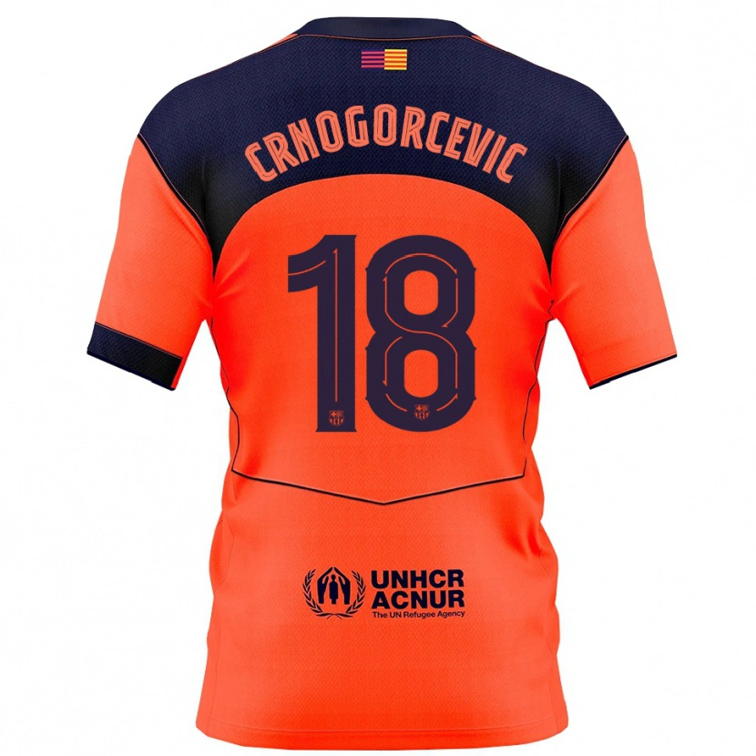 Danxen Kinderen Ana-Maria Crnogorcevic #18 Oranje Marineblauw Thuisshirt Derde Tenue 2025/26 T-Shirt