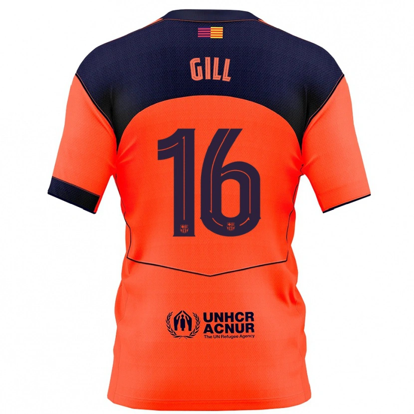 Danxen Kinderen Adrian Gill #16 Oranje Marineblauw Thuisshirt Derde Tenue 2025/26 T-Shirt