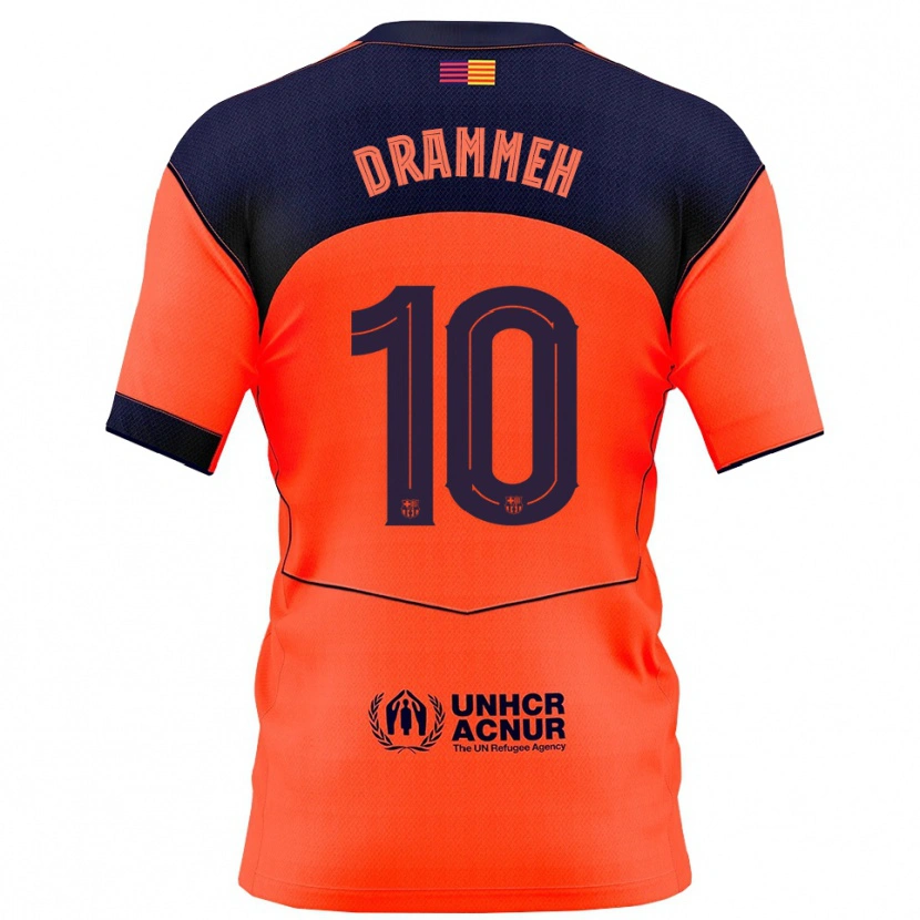 Danxen Kinderen Alieu Drammeh #10 Oranje Marineblauw Thuisshirt Derde Tenue 2025/26 T-Shirt