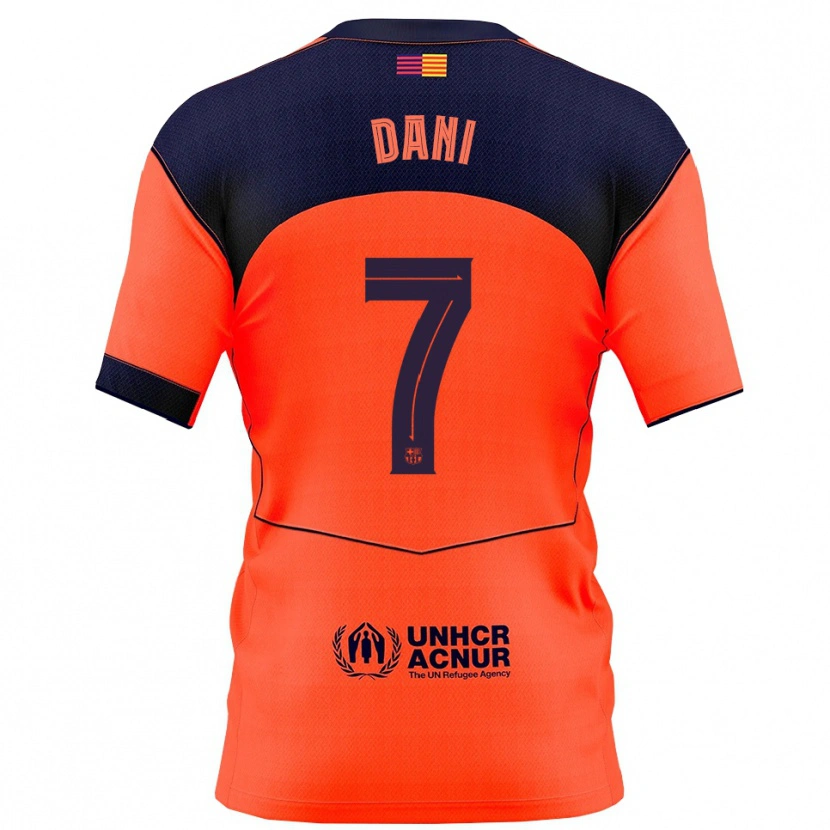 Danxen Kinderen Dani Rodríguez #7 Oranje Marineblauw Thuisshirt Derde Tenue 2025/26 T-Shirt