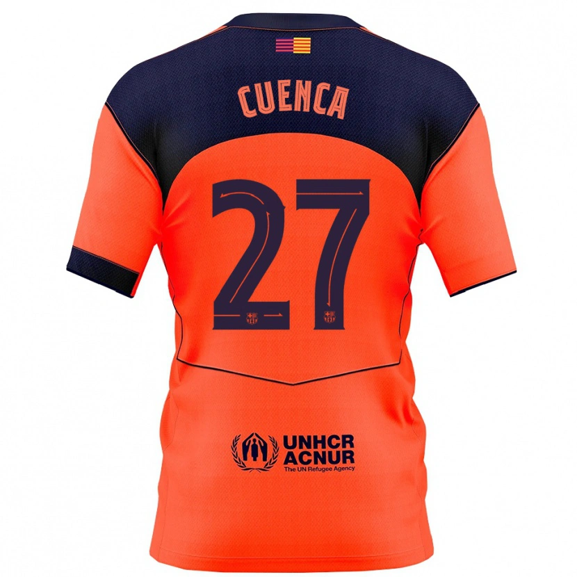 Danxen Kinderen Andrés Cuenca #27 Oranje Marineblauw Thuisshirt Derde Tenue 2025/26 T-Shirt