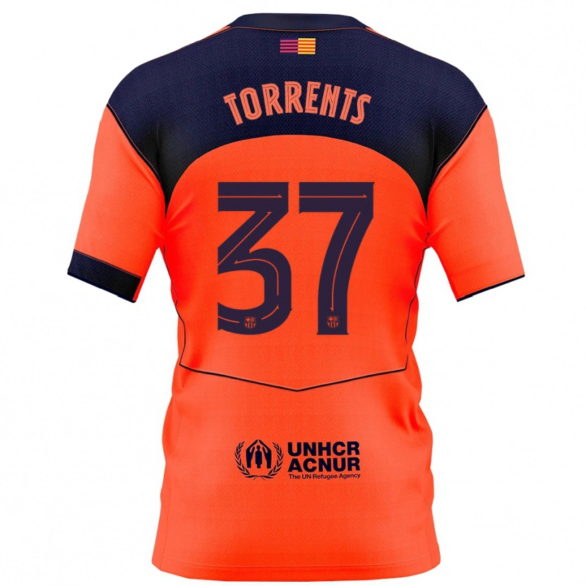 Danxen Kinderen Jofre Torrents #37 Oranje Marineblauw Thuisshirt Derde Tenue 2025/26 T-Shirt