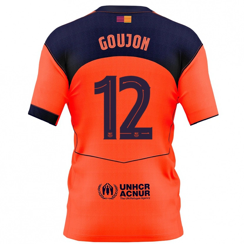 Danxen Kinderen Iker Goujon #12 Oranje Marineblauw Thuisshirt Derde Tenue 2025/26 T-Shirt