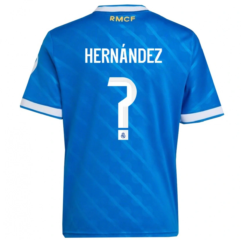 Danxen Kinderen Enaitz Hernández #0 Blauw Wit Thuisshirt Derde Tenue 2025/26 T-Shirt
