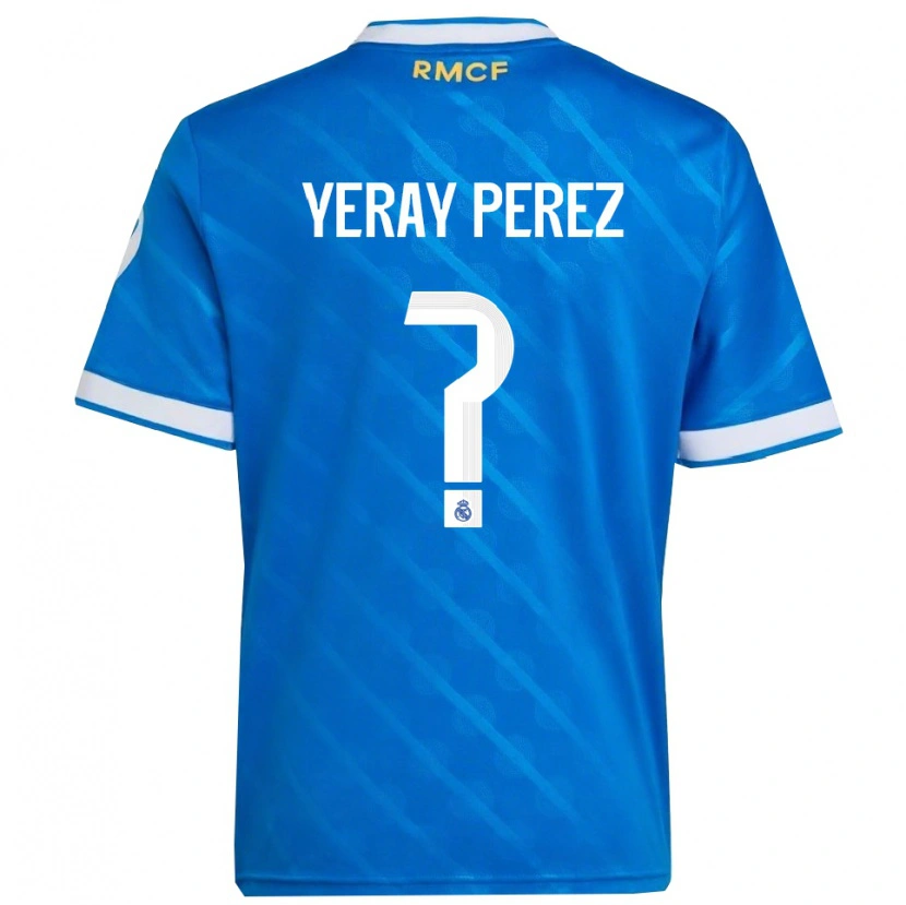 Danxen Kinderen Yeray Perez #0 Blauw Wit Thuisshirt Derde Tenue 2025/26 T-Shirt
