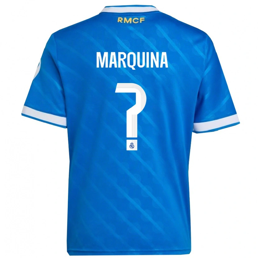 Danxen Kinderen Guillermo Marquina #0 Blauw Wit Thuisshirt Derde Tenue 2025/26 T-Shirt