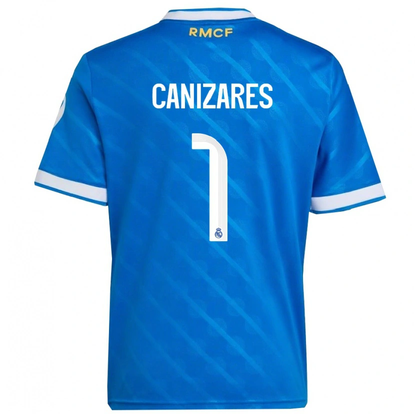 Danxen Kinderen Lucas Canizares #1 Blauw Wit Thuisshirt Derde Tenue 2025/26 T-Shirt