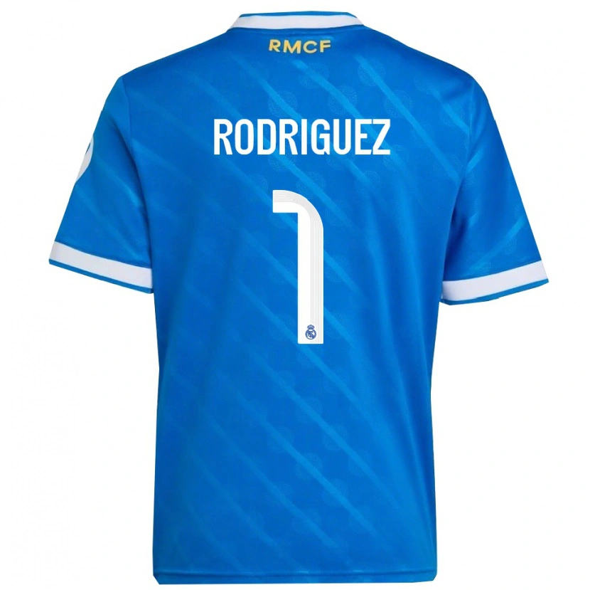 Danxen Kinderen Misa Rodriguez #1 Blauw Wit Thuisshirt Derde Tenue 2025/26 T-Shirt