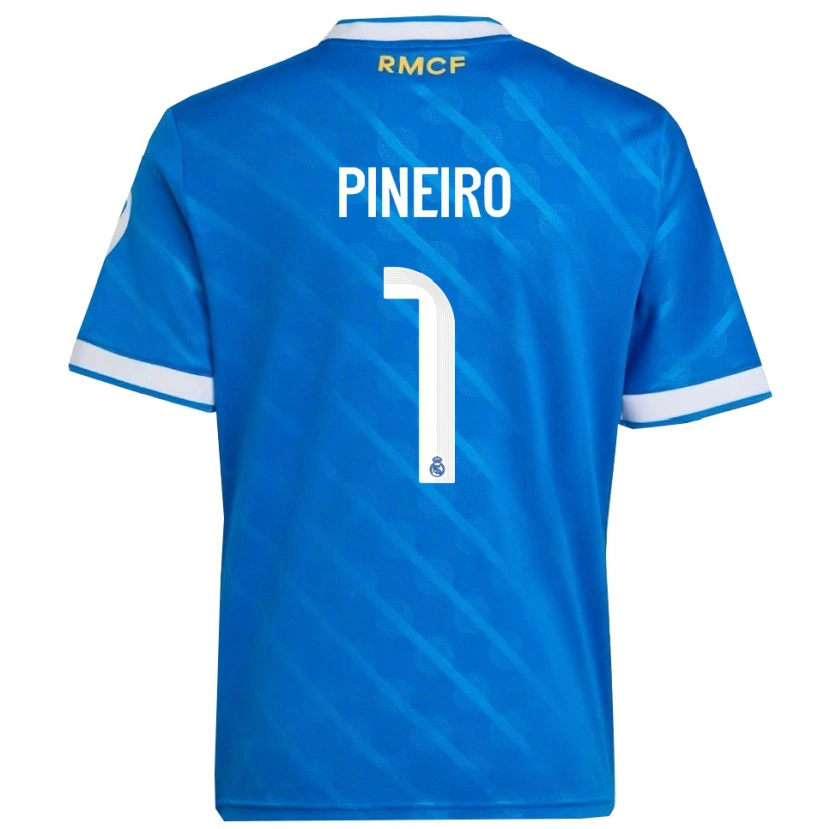 Danxen Kinderen Diego Pineiro #1 Blauw Wit Thuisshirt Derde Tenue 2025/26 T-Shirt