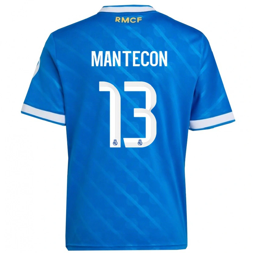 Danxen Kinderen Hugo Mantecón #13 Blauw Wit Thuisshirt Derde Tenue 2025/26 T-Shirt
