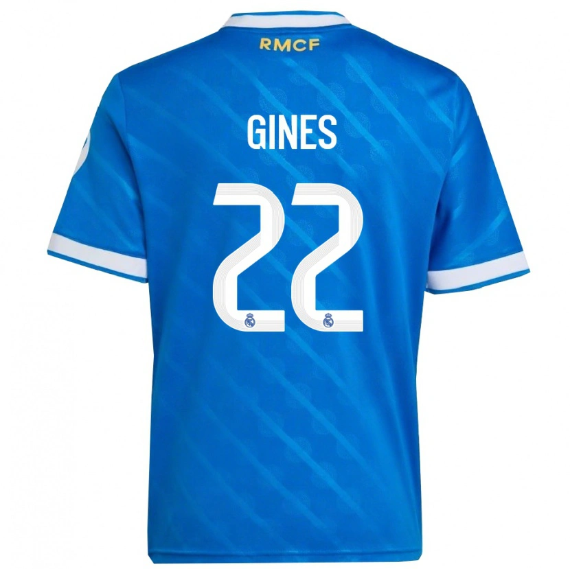 Danxen Kinderen Álvaro Ginés #22 Blauw Wit Thuisshirt Derde Tenue 2025/26 T-Shirt