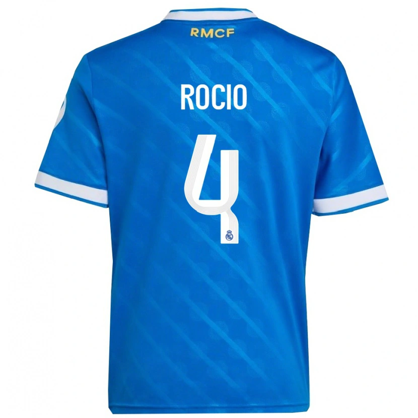 Danxen Kinderen Rocio Galvez #4 Blauw Wit Thuisshirt Derde Tenue 2025/26 T-Shirt