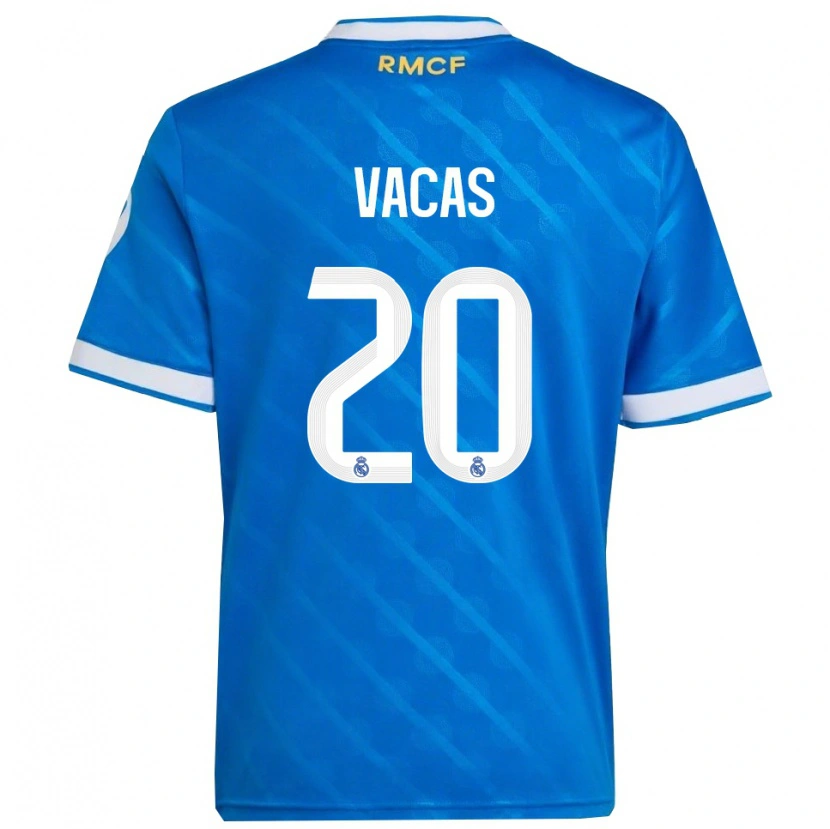 Danxen Kinderen Juan Vacas #20 Blauw Wit Thuisshirt Derde Tenue 2025/26 T-Shirt
