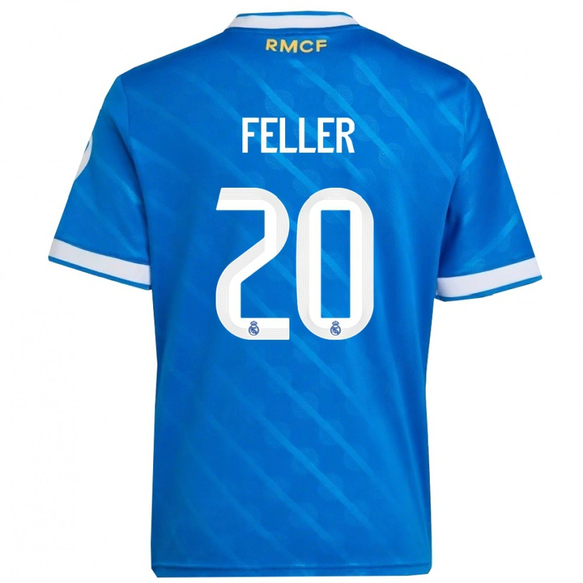 Danxen Kinderen Naomie Feller #20 Blauw Wit Thuisshirt Derde Tenue 2025/26 T-Shirt