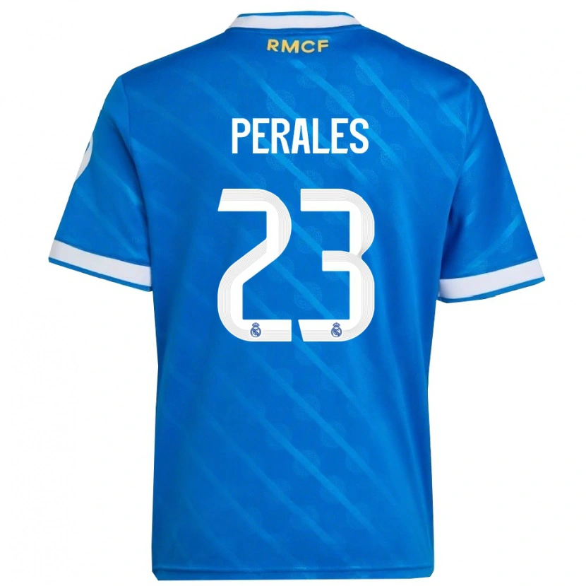 Danxen Kinderen Miguel Perales #23 Blauw Wit Thuisshirt Derde Tenue 2025/26 T-Shirt