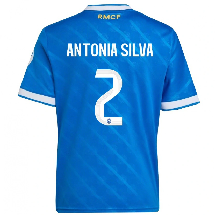 Danxen Kinderen Antônia Silva #2 Blauw Wit Thuisshirt Derde Tenue 2025/26 T-Shirt
