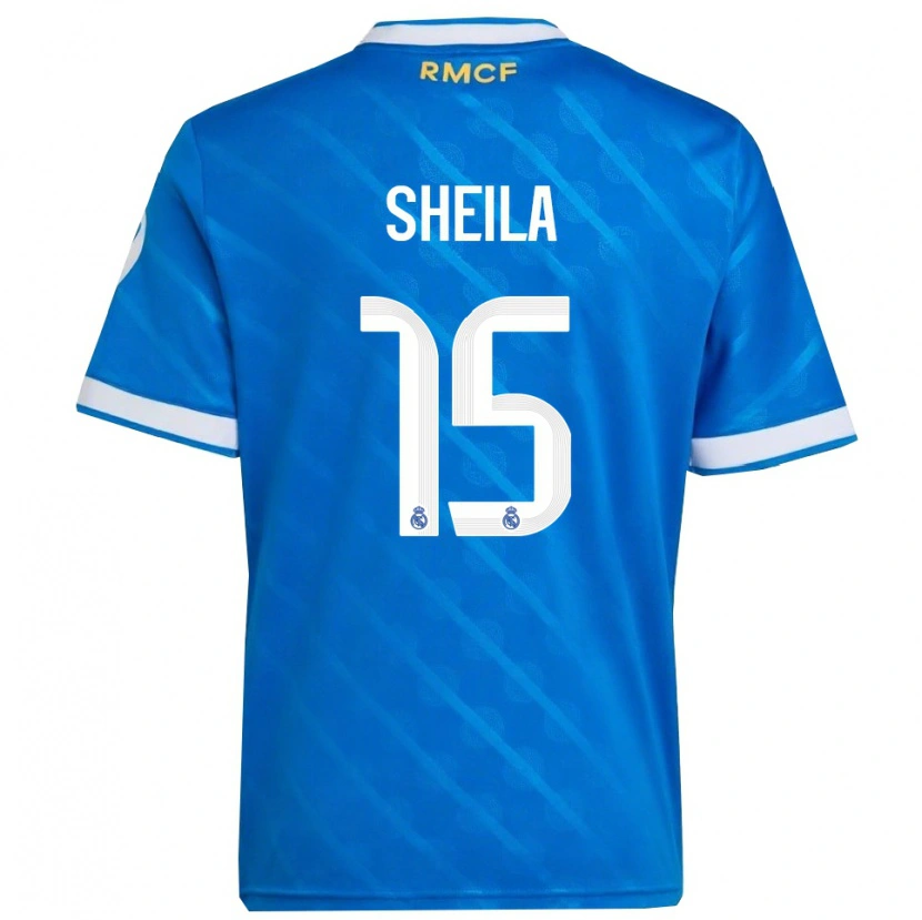 Danxen Kinderen Sheila García #15 Blauw Wit Thuisshirt Derde Tenue 2025/26 T-Shirt