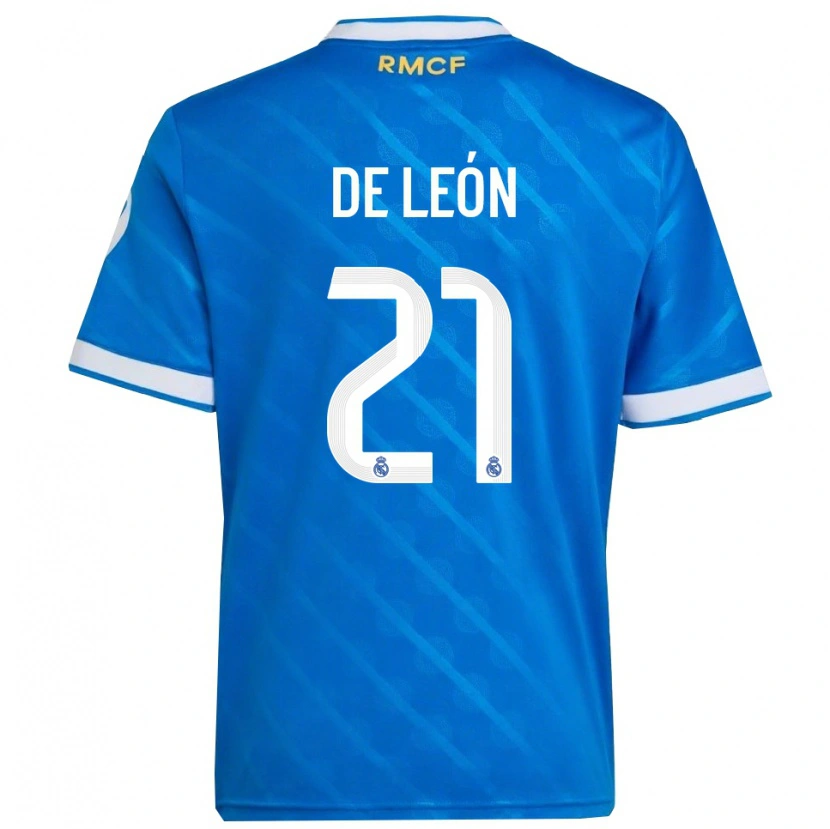 Danxen Kinderen Jeremy De León #21 Blauw Wit Thuisshirt Derde Tenue 2025/26 T-Shirt