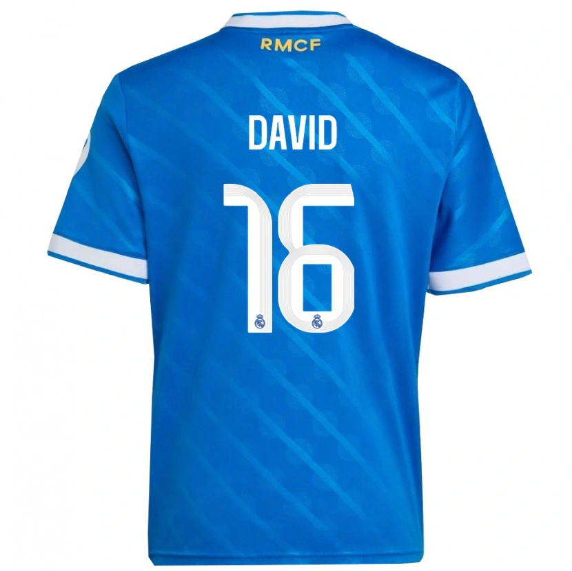 Danxen Kinderen Antonio David #16 Blauw Wit Thuisshirt Derde Tenue 2025/26 T-Shirt