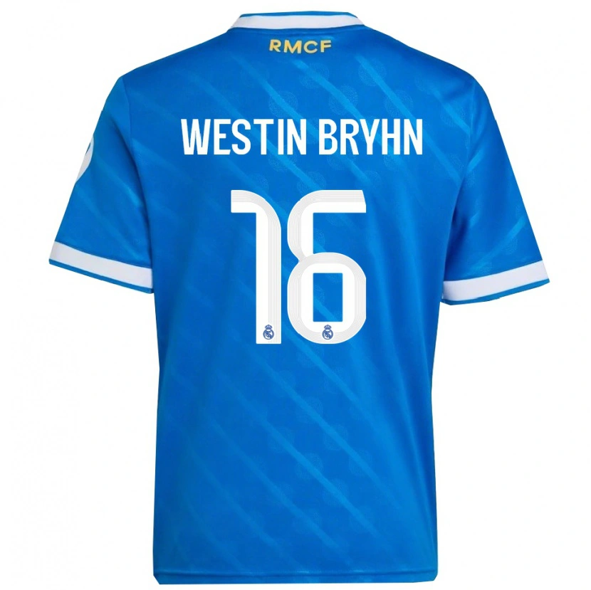 Danxen Kinderen Leon Westin Bryhn #16 Blauw Wit Thuisshirt Derde Tenue 2025/26 T-Shirt