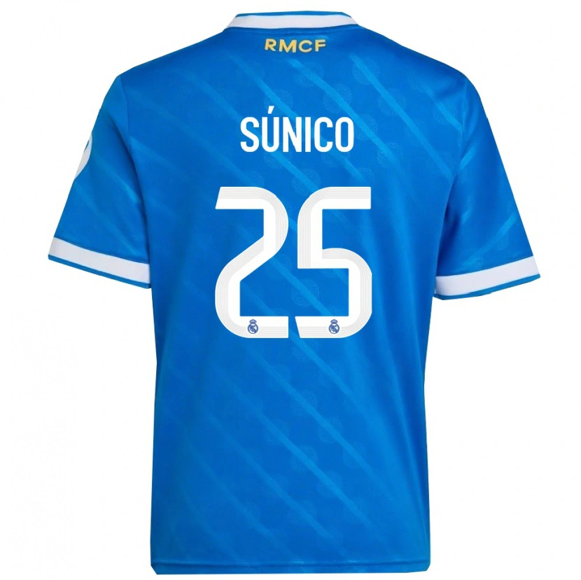 Danxen Kinderen Guille Súnico #25 Blauw Wit Thuisshirt Derde Tenue 2025/26 T-Shirt