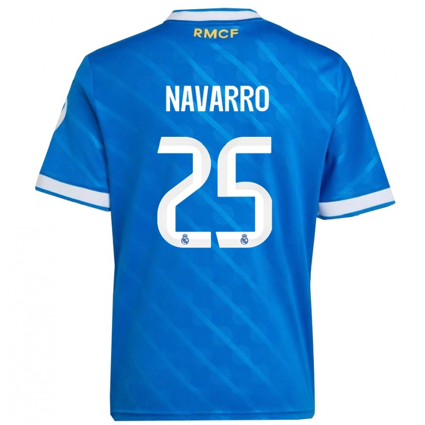 Danxen Kinderen Javier Navarro #25 Blauw Wit Thuisshirt Derde Tenue 2025/26 T-Shirt