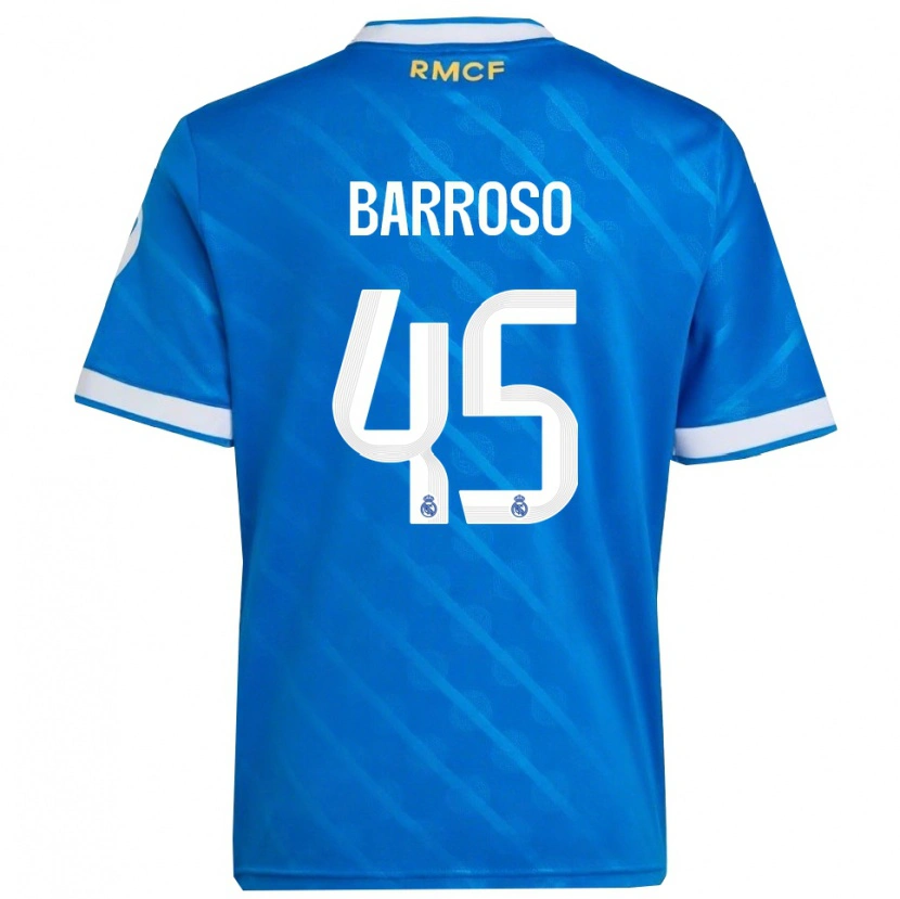 Danxen Kinderen Jaime Barroso #45 Blauw Wit Thuisshirt Derde Tenue 2025/26 T-Shirt