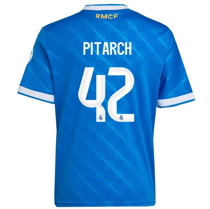 Danxen Kinderen Thiago Pitarch #42 Blauw Wit Thuisshirt Derde Tenue 2025/26 T-Shirt