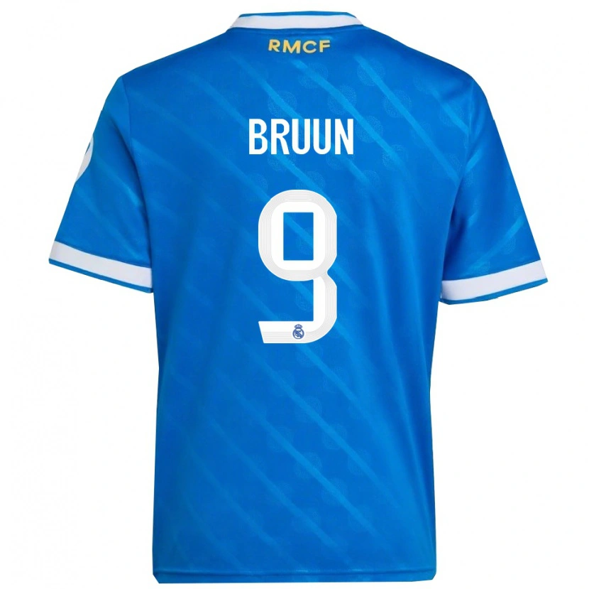 Danxen Kinderen Signe Bruun #9 Blauw Wit Thuisshirt Derde Tenue 2025/26 T-Shirt