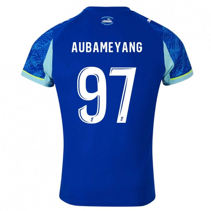 Danxen Kinderen Pierre-Emerick Aubameyang #97 Hemelsblauw Wit Thuisshirt Derde Tenue 2025/26 T-Shirt