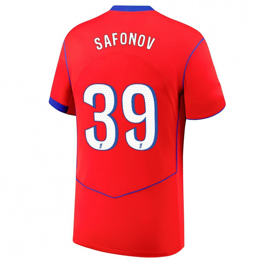 Danxen Kinderen Matvey Safonov #39 Rood Blauw Wit Thuisshirt Derde Tenue 2025/26 T-Shirt