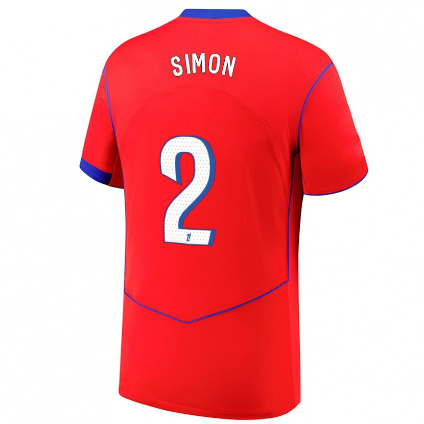 Danxen Kinderen Benedicte Simon #2 Rood Blauw Wit Thuisshirt Derde Tenue 2025/26 T-Shirt