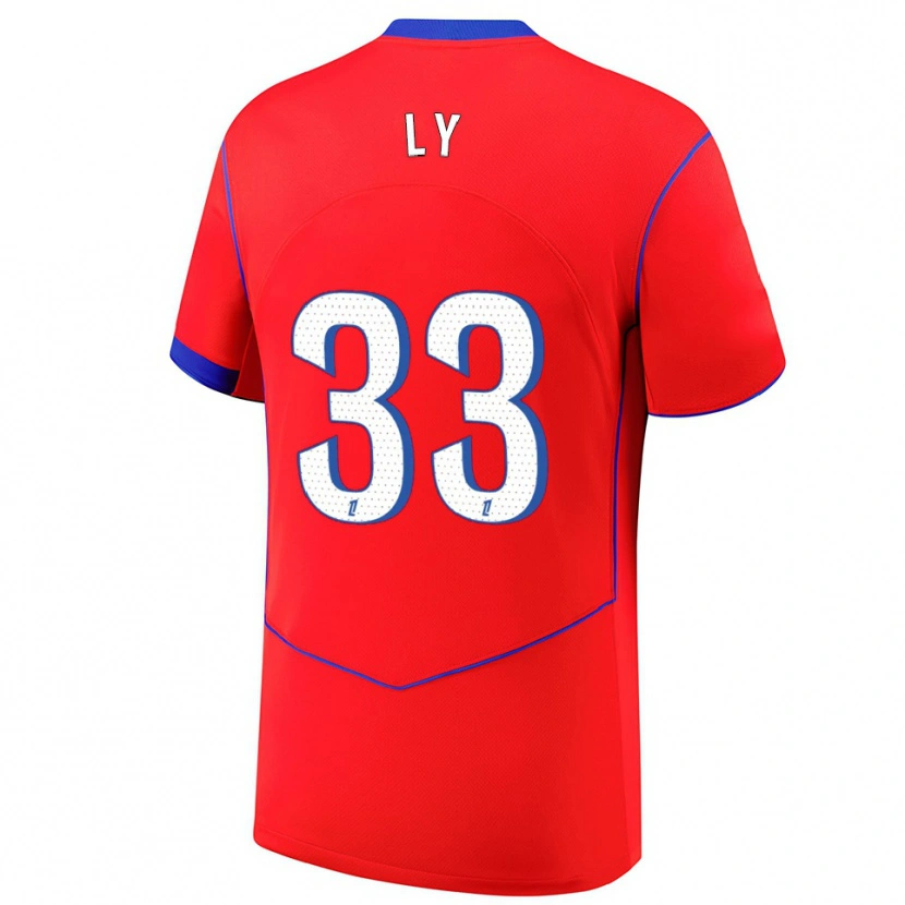 Danxen Kinderen Elijah Ly #33 Rood Blauw Wit Thuisshirt Derde Tenue 2025/26 T-Shirt