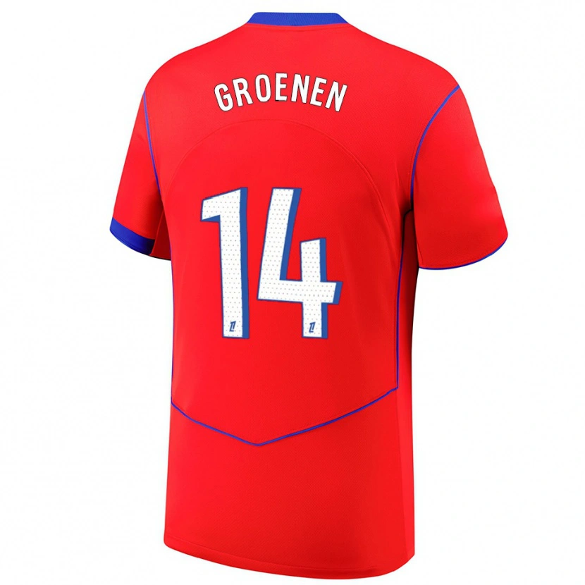 Danxen Kinderen Jackie Groenen #14 Rood Blauw Wit Thuisshirt Derde Tenue 2025/26 T-Shirt