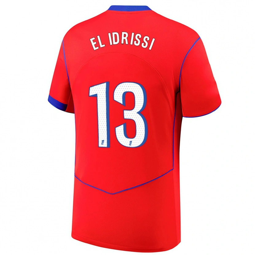 Danxen Kinderen Mohamed-Amine El Idrissi #13 Rood Blauw Wit Thuisshirt Derde Tenue 2025/26 T-Shirt