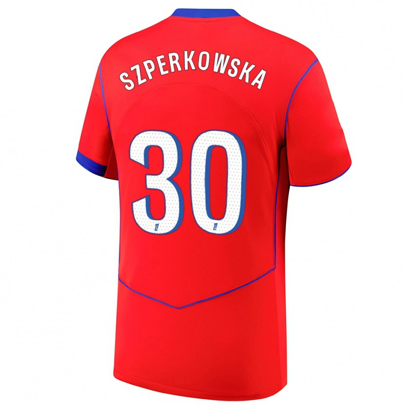 Danxen Kinderen Oliwia Szperkowska #30 Rood Blauw Wit Thuisshirt Derde Tenue 2025/26 T-Shirt