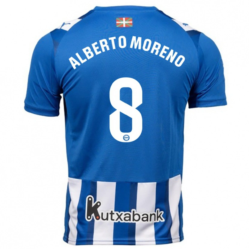 Danxen Heren Alberto Moreno #8 Blauw Wit Thuisshirt Thuistenue 2025/26 T-Shirt
