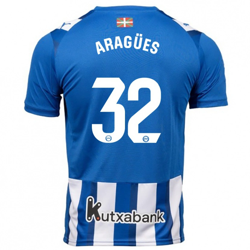 Danxen Heren Chema Aragües #32 Blauw Wit Thuisshirt Thuistenue 2025/26 T-Shirt