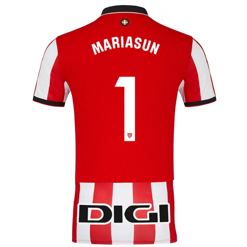 Danxen Heren María Asunción Quiñones Goikoetxea #1 Rood Wit Thuisshirt Thuistenue 2025/26 T-Shirt