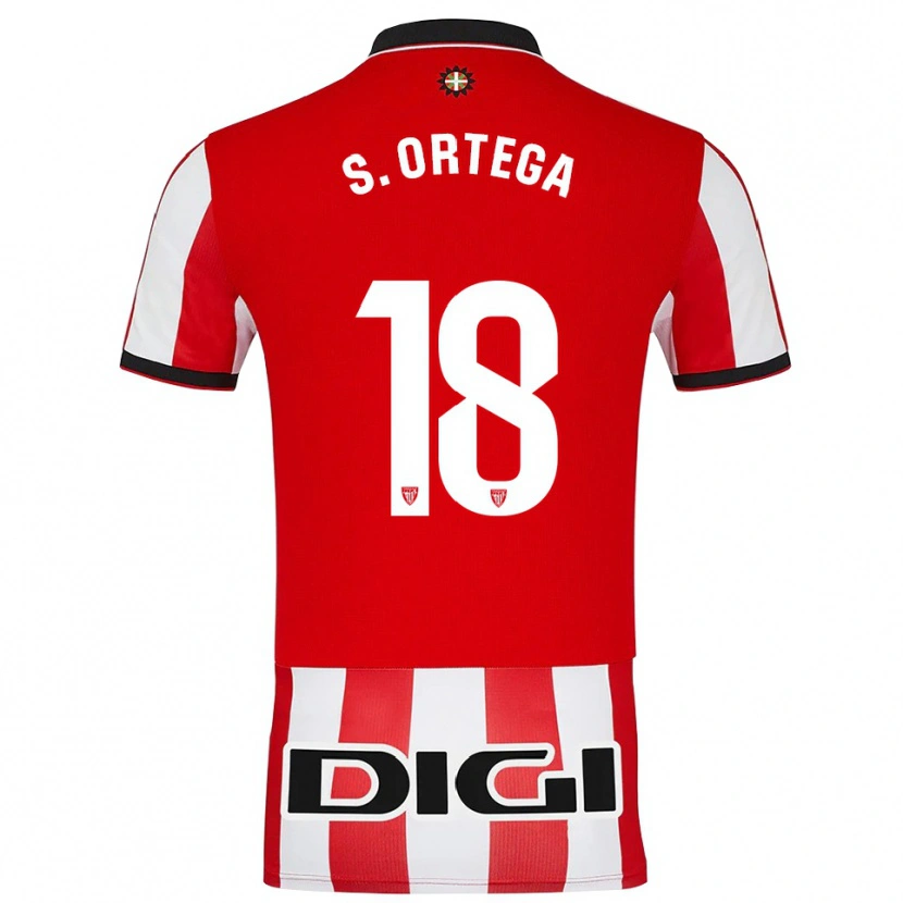 Danxen Heren Sara Ortega Ruiz #18 Rood Wit Thuisshirt Thuistenue 2025/26 T-Shirt