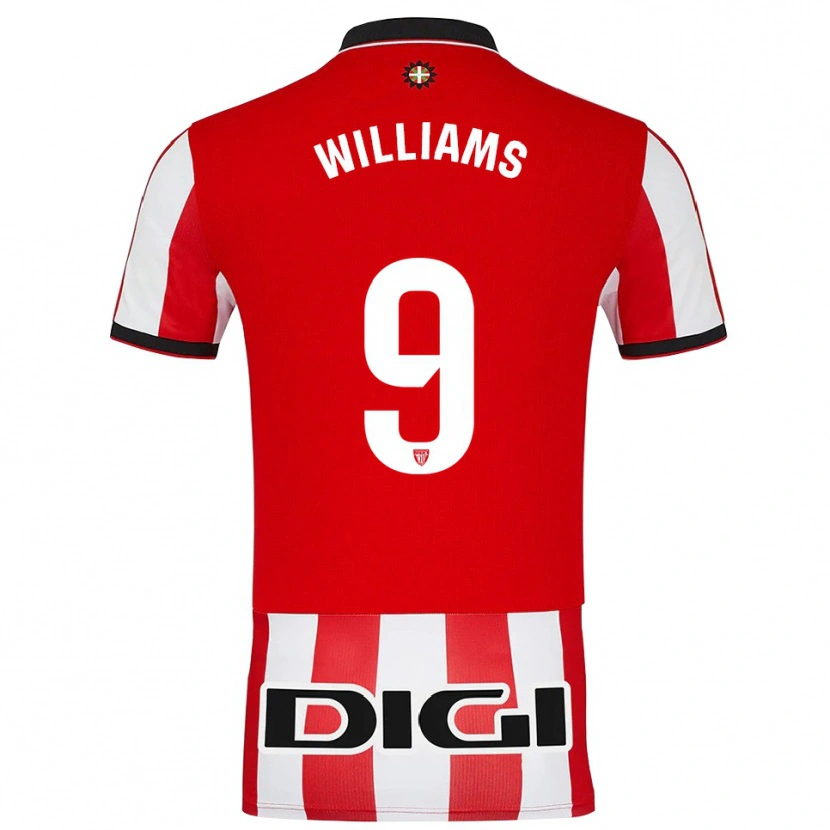 Danxen Heren Iñaki Williams #9 Rood Wit Thuisshirt Thuistenue 2025/26 T-Shirt