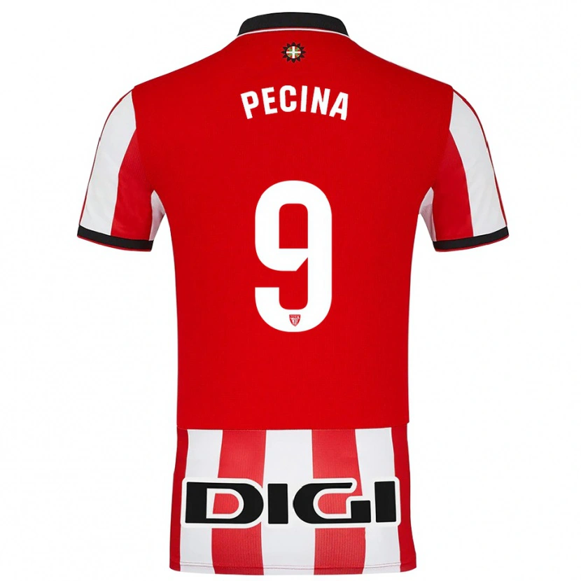 Danxen Heren Ander Peciña #9 Rood Wit Thuisshirt Thuistenue 2025/26 T-Shirt