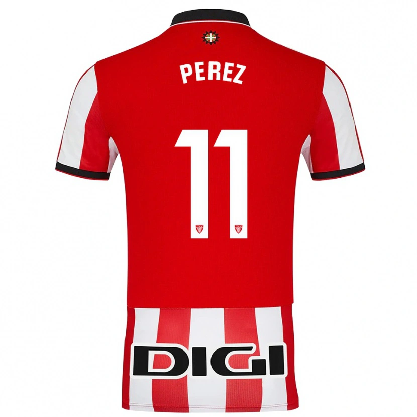 Danxen Heren Adrián Pérez #11 Rood Wit Thuisshirt Thuistenue 2025/26 T-Shirt