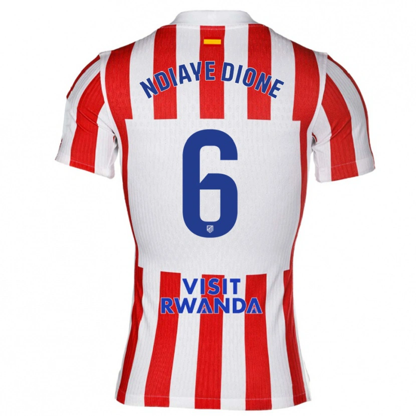 Danxen Heren Assane Ndiaye Dione #6 Rood Wit Thuisshirt Thuistenue 2025/26 T-Shirt