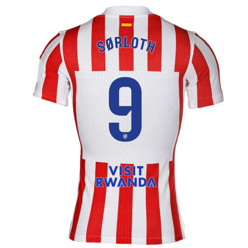 Danxen Heren Alexander Sørloth #9 Rood Wit Thuisshirt Thuistenue 2025/26 T-Shirt