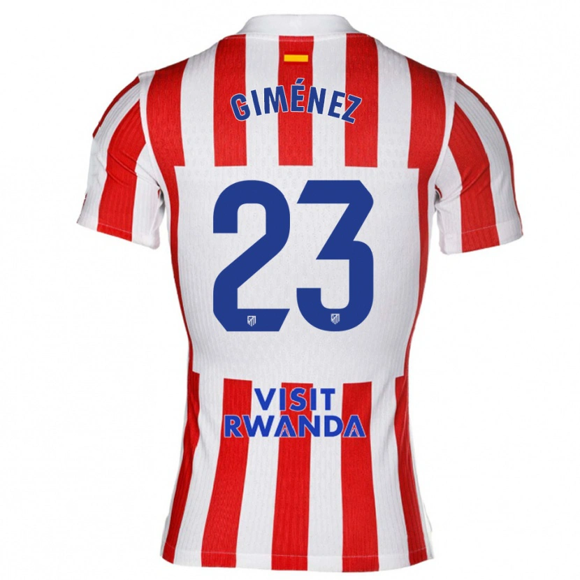 Danxen Heren Carlos Giménez #23 Rood Wit Thuisshirt Thuistenue 2025/26 T-Shirt