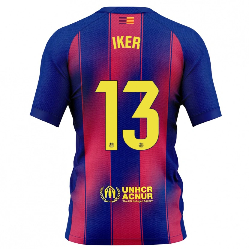 Danxen Heren Iker Rodríguez #13 Blauw Rood Thuisshirt Thuistenue 2025/26 T-Shirt