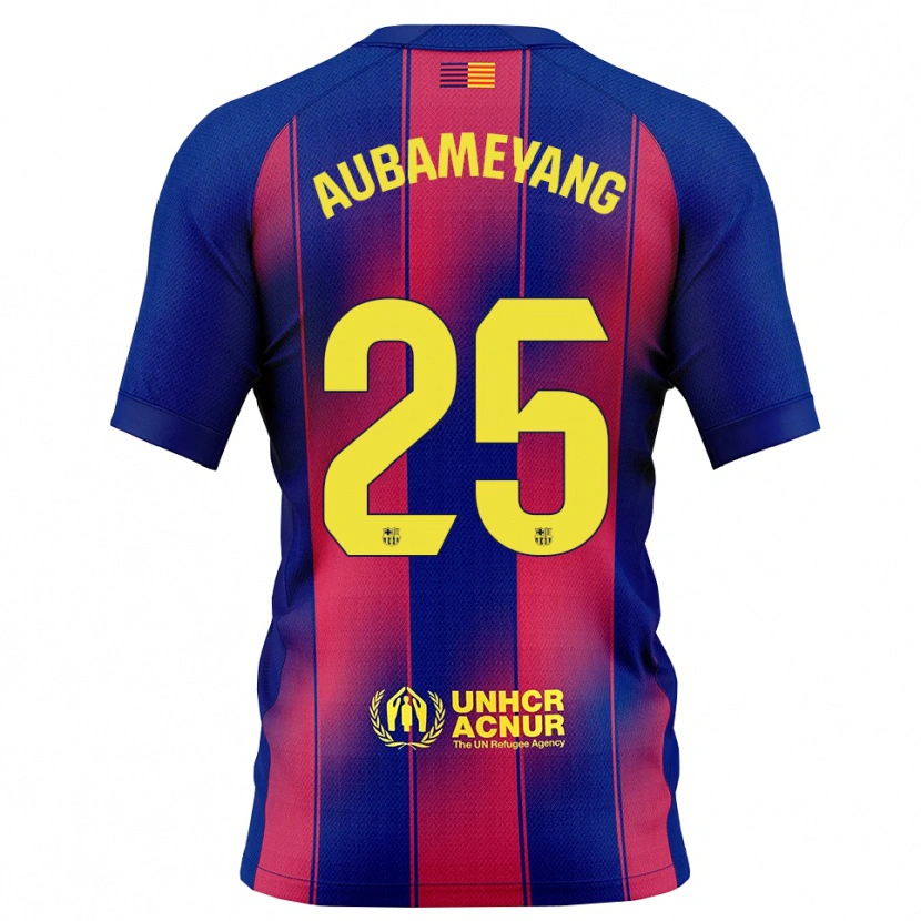 Danxen Heren Pierre Emerick Aubameyang #25 Blauw Rood Thuisshirt Thuistenue 2025/26 T-Shirt