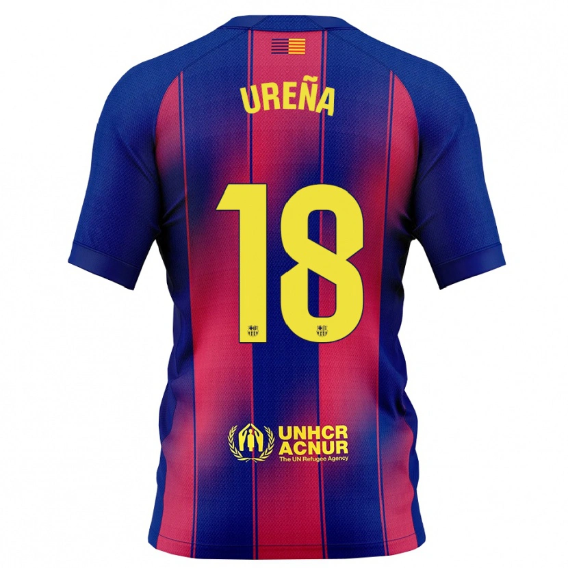 Danxen Heren Óscar Ureña #18 Blauw Rood Thuisshirt Thuistenue 2025/26 T-Shirt
