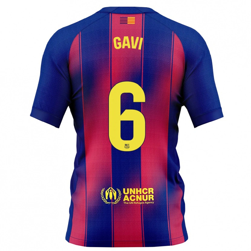 Danxen Heren Gavi #6 Blauw Rood Thuisshirt Thuistenue 2025/26 T-Shirt
